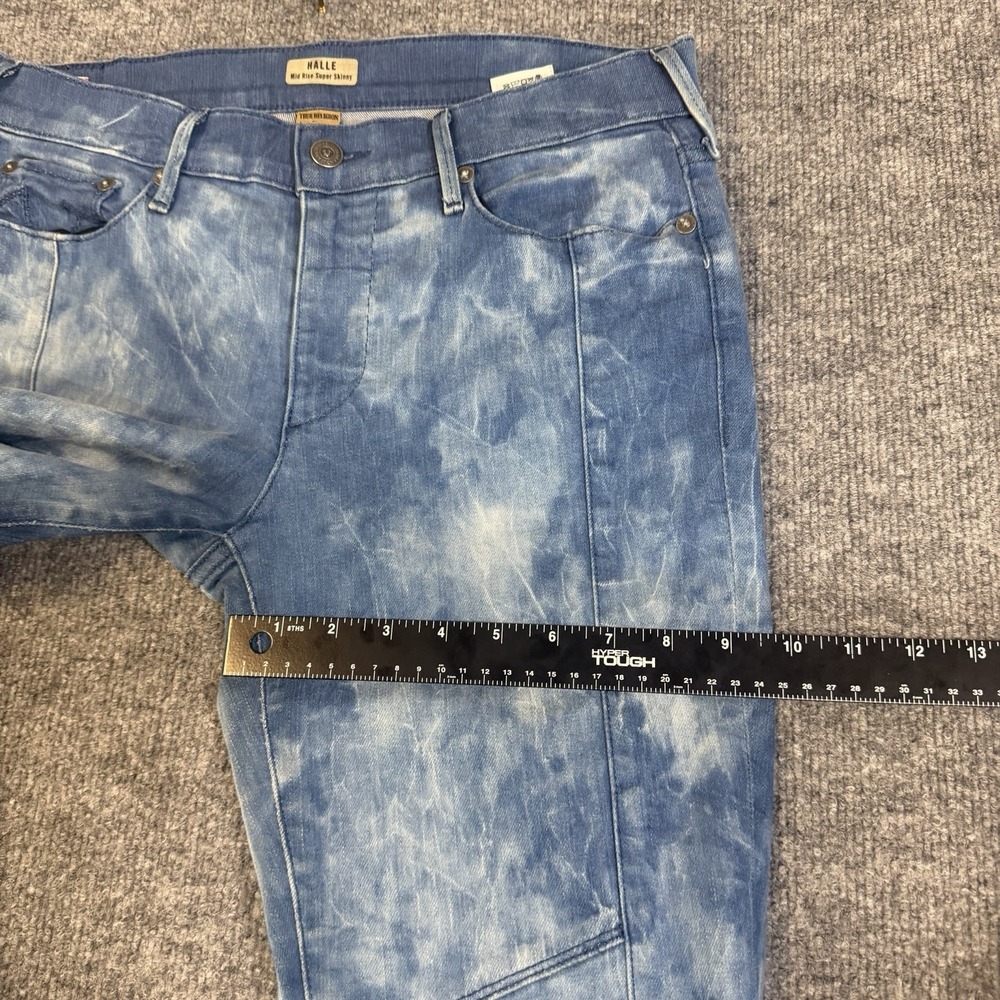True Religion Jeans Women 29 Blue Halle Super Skinny Tie Dye Y2K USA Made - Picture 5 of 16